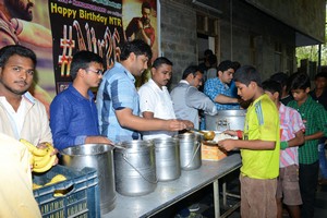 Fans Celebrate NTR Birthday at Don Bosco School